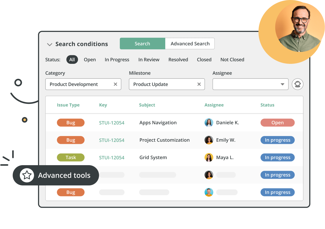 Advanced search options