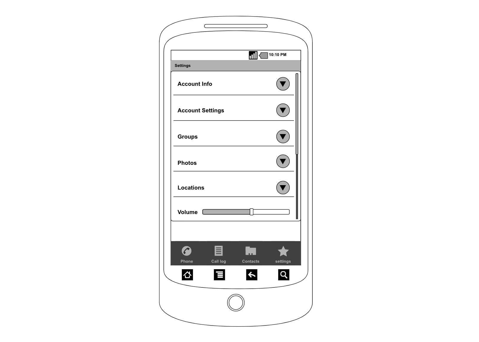 Android Wireframe Template in Cacoo