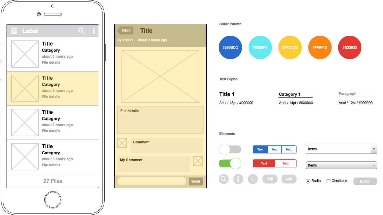 Mobile App Wireframe Template in Cacoo