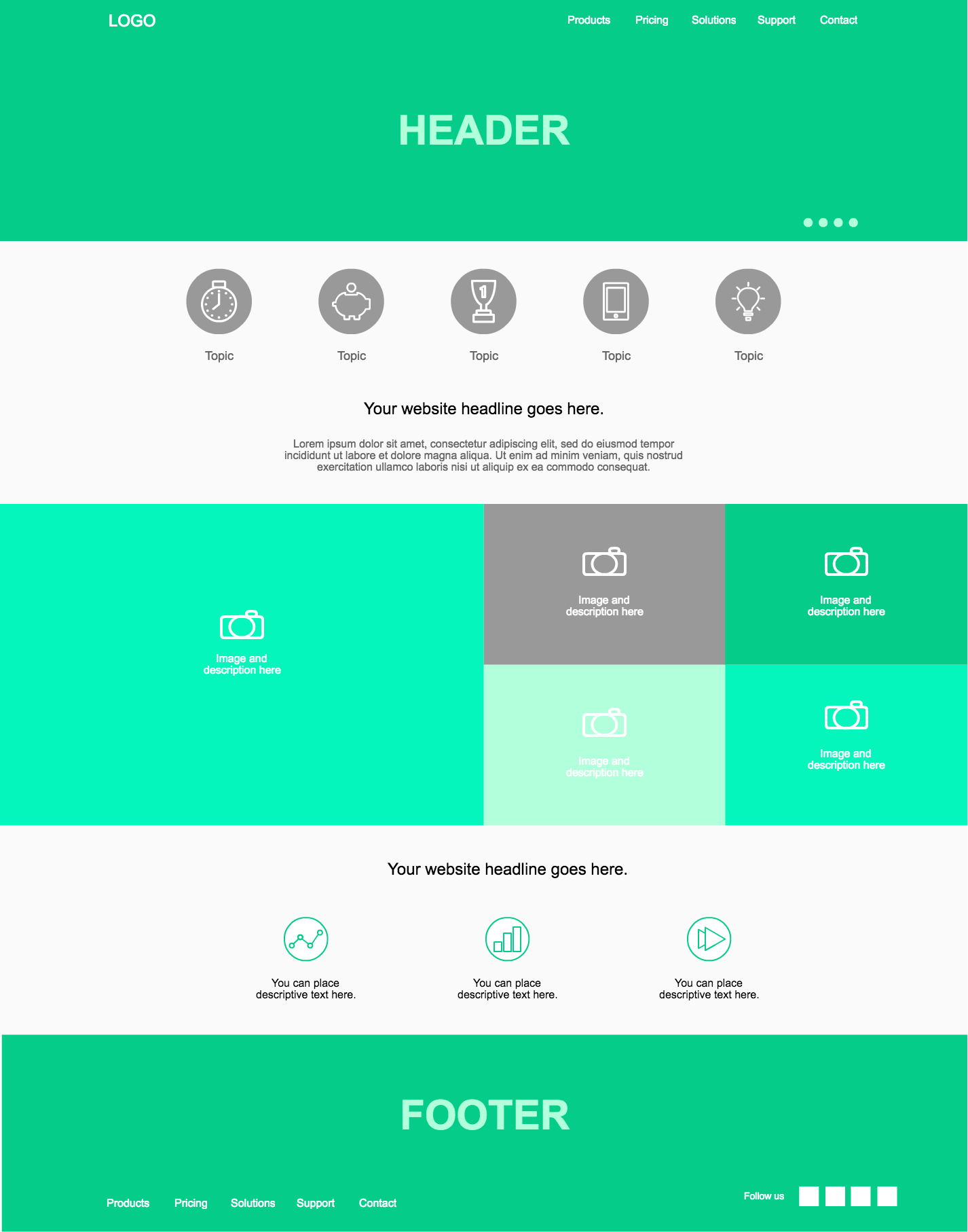 Webpage Mockup Template in Cacoo